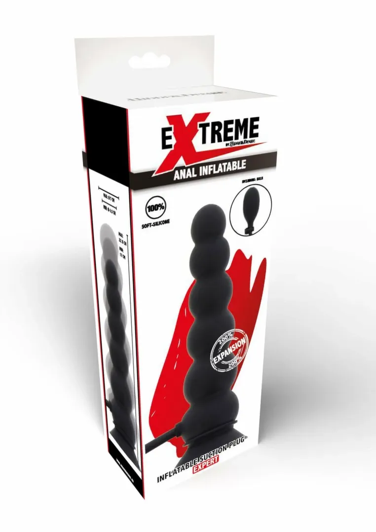 Nafukovací anální kolík s přísavkou Hidden Desire Inflatable Suction Plug Expert, černý - obrázek 3