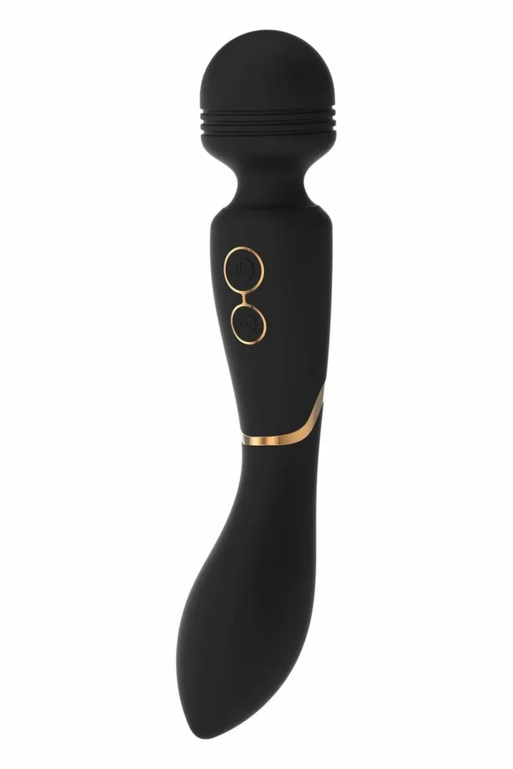 Masážní hlavice Dream Toys Elite Celine se dvěma motory, černozlatá, 22,5 cm - obrázek 2