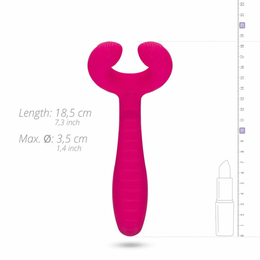 Oboustranný vibrátor pro páry EasyToys s kroužkem, voděodolný, nabíjecí, černý - obrázek 10