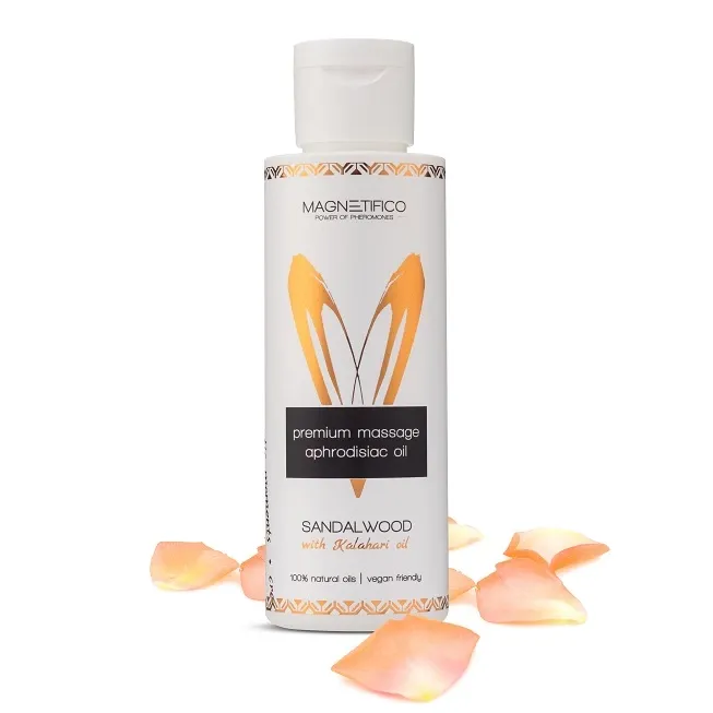 Masážní olej Magnetifico Sandalwood Premium, santalové dřevo, veganský, 100 ml
