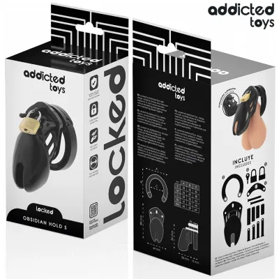 Klec cudnosti Addicted Toys Locked Obsidian Hold, velikost S, černá - obrázek 6