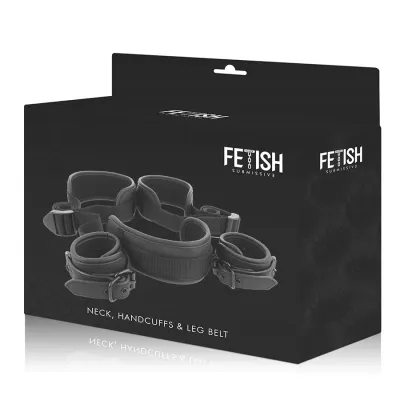 Fixační systém Fetish Submissive s neoprenovou výstelkou, nastavitelný, černý - obrázek 13