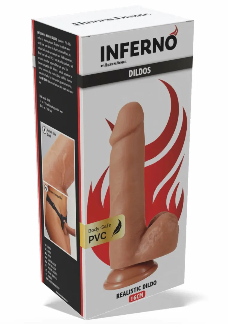 Realistické dildo INFERNO by HIDDEN DESIRE z PVC, 16 cm - obrázek 3