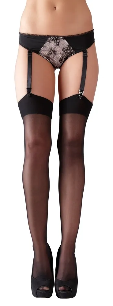 Klasické černé punčochy Cottelli Collection, 20 DEN, velikost 5 - obrázek 2