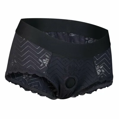 Krajkový postroj na strap-on BOLD. PHOENIX hipster se silikonovým dildem, černý, L - obrázek 3