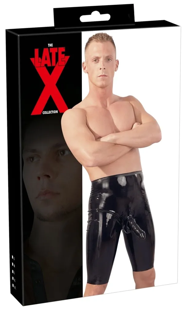 Pánské latexové cyklistické šortky LateX s anatomickým návlekem, černé, S