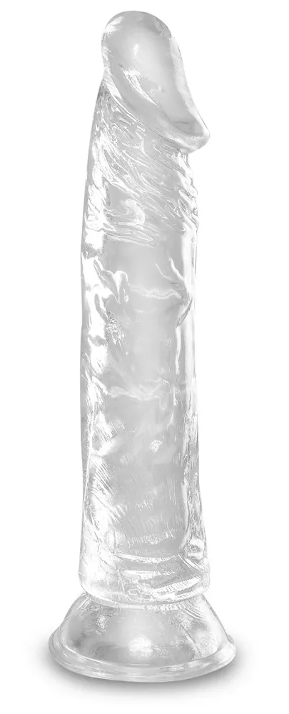 Průhledné realistické dildo King Cock Clear s přísavkou, 19,7 cm - obrázek 2