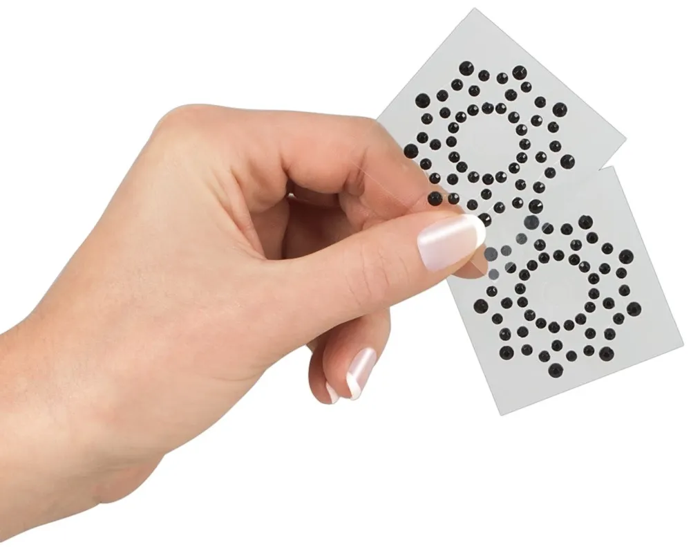 Samolepky na tělo You2Toys, hvězdičky z kamínků, černé, 1,5 cm, 2 ks - obrázek 4