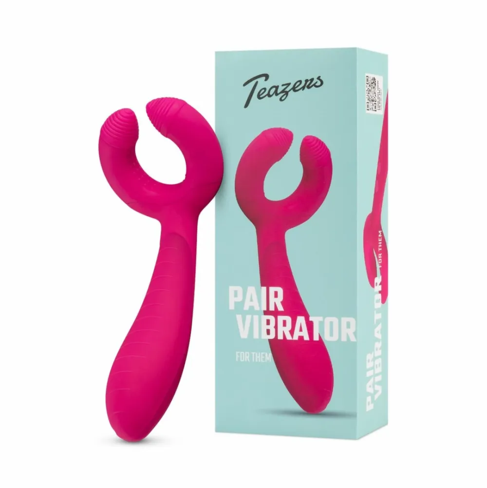 Oboustranný vibrátor pro páry EasyToys s kroužkem, voděodolný, nabíjecí, černý
