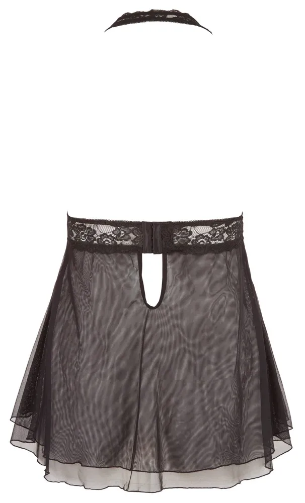 Krajková košilka Cottelli Collection se zavazováním za krk, černá, 3XL - obrázek 6