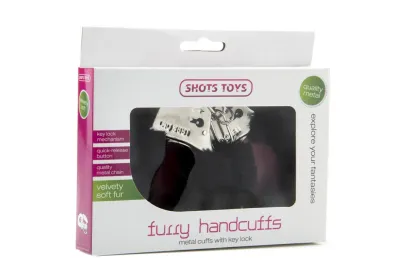Kožešinová pouta Ouch! Furry Handcuffs, nastavitelná, růžová - obrázek 3