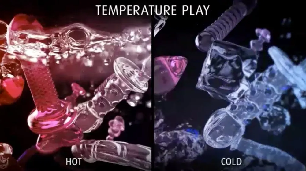 Skleněné dildo Icicles No. 43 s rukojetí ve tvaru srdce, růžové - obrázek 7