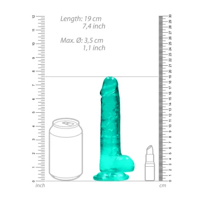 Realistické dildo s přísavkou RealRock Crystal Clear, průhledné, 19 cm - obrázek 6