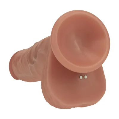 Realistický přirážecí vibrátor RealRock Dual Density, silikon, tmavší tělový, 17,8 cm - obrázek 5