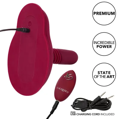 Vibrátor CalExotics Dual Rider s dálkovým ovládáním a přirážením, červený - obrázek 14