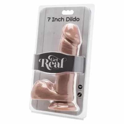 Realistické dildo Get Real s varlaty, 18 cm, tělové - obrázek 2