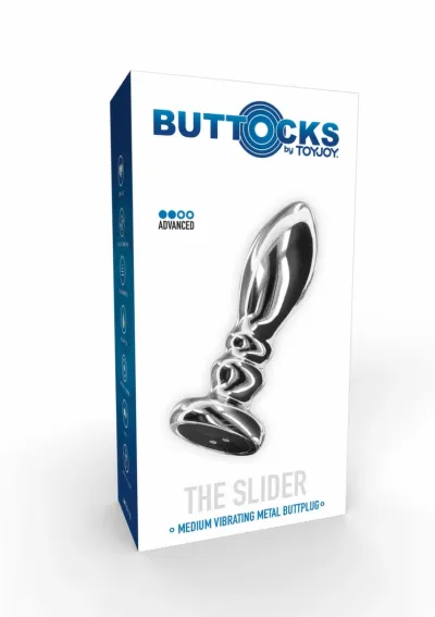 Vibrační anální kolík TOYJOY The Slider, nerezová ocel, M, nabíjecí - obrázek 3