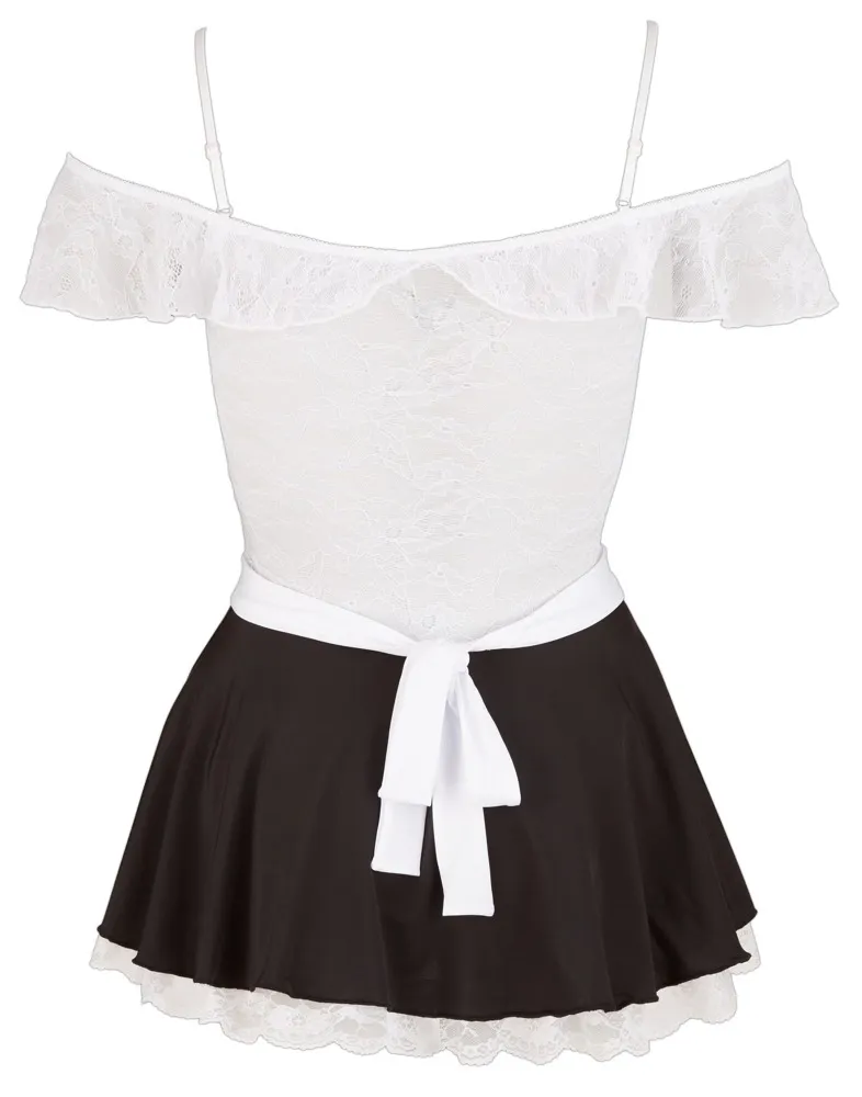 Kostým pokojské Cottelli Collection Maid, šaty s krajkou a zástěrou, M - obrázek 5