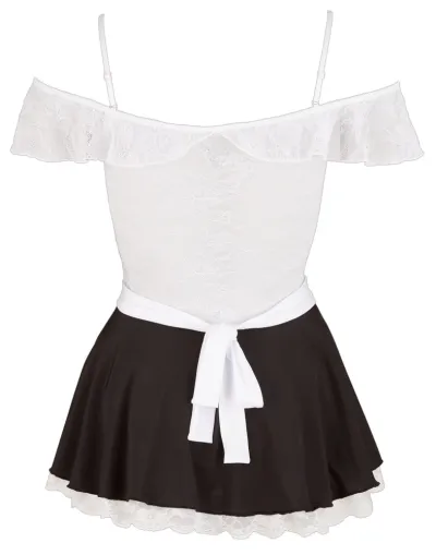 Kostým pokojské Cottelli Collection Maid, šaty s krajkou a zástěrou, M - obrázek 5