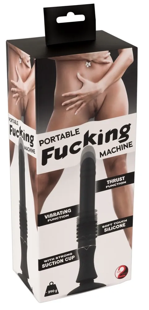 Přenosný přirážecí vibrátor You2Toys s přísavkou, 7 režimů vibrací, černý, 28,5 cm
