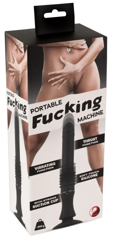 Přenosný přirážecí vibrátor You2Toys s přísavkou, 7 režimů vibrací, černý, 28,5 cm