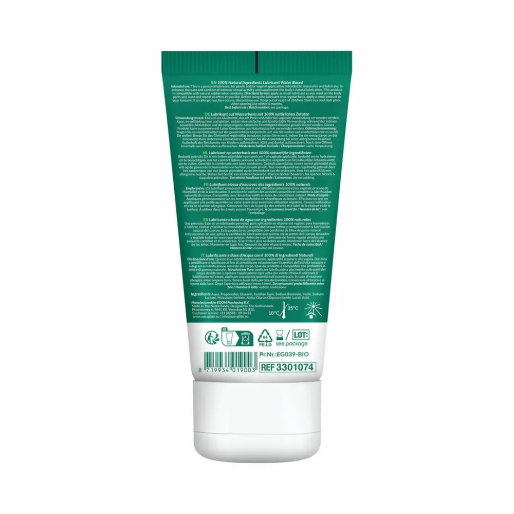 Bio lubrikační gel EasyGlide Bio & Natural na vodní bázi, bez parfemace, 100 ml - obrázek 6