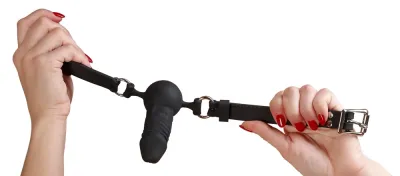 Silikonový roubík You2Toys Comfort Gag Ball, anatomický tvar, černý, nastavitelný - obrázek 3