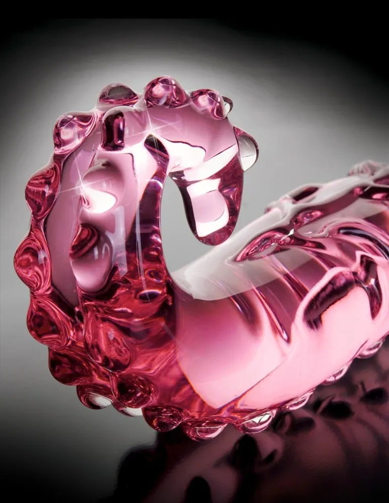 Skleněné dildo Icicles No. 24, růžové - obrázek 3