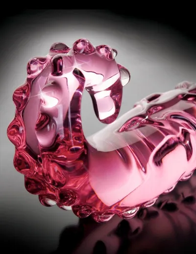 Skleněné dildo Icicles No. 24, růžové - obrázek 3