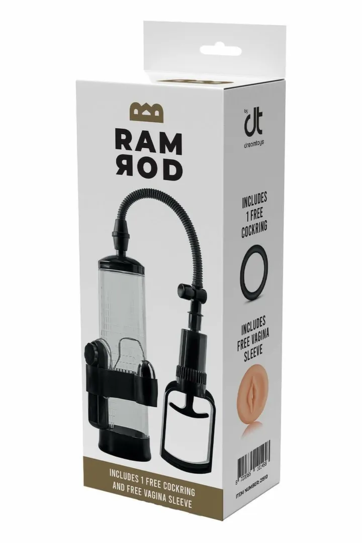 Vakuová pumpa na penis Dream Toys Ramrod s vibracemi a masturbátorem, 20 cm