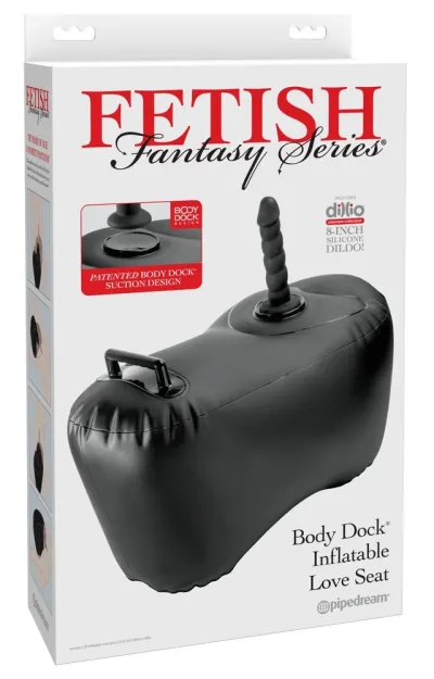 Nafukovací sedák s dildem Fetish Fantasy Series Body Dock, 69,2 cm, černý