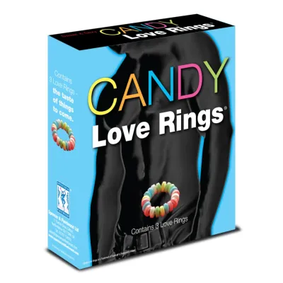 Jedlé bonbonové prstýnky Candy Love s ovocnou příchutí, 3 ks