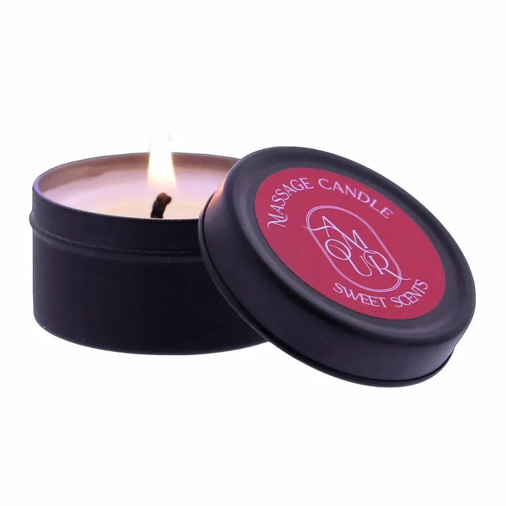 Masážní svíčka AMOUR Sweet Scents se sladkou vůní, sójový vosk, 30 g - obrázek 2