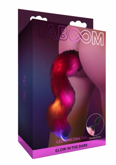 Anální kolík s ocasem jednorožce TABOOM Unicorn Tail LED, svítící - obrázek 3