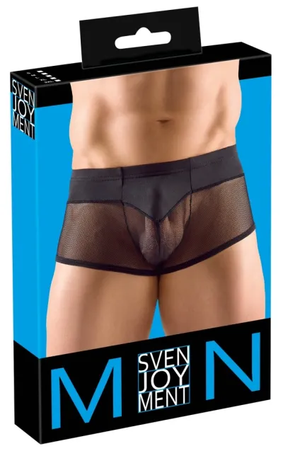 Pánské boxerky Svenjoyment z mikrovlákna a síťoviny, černé, L