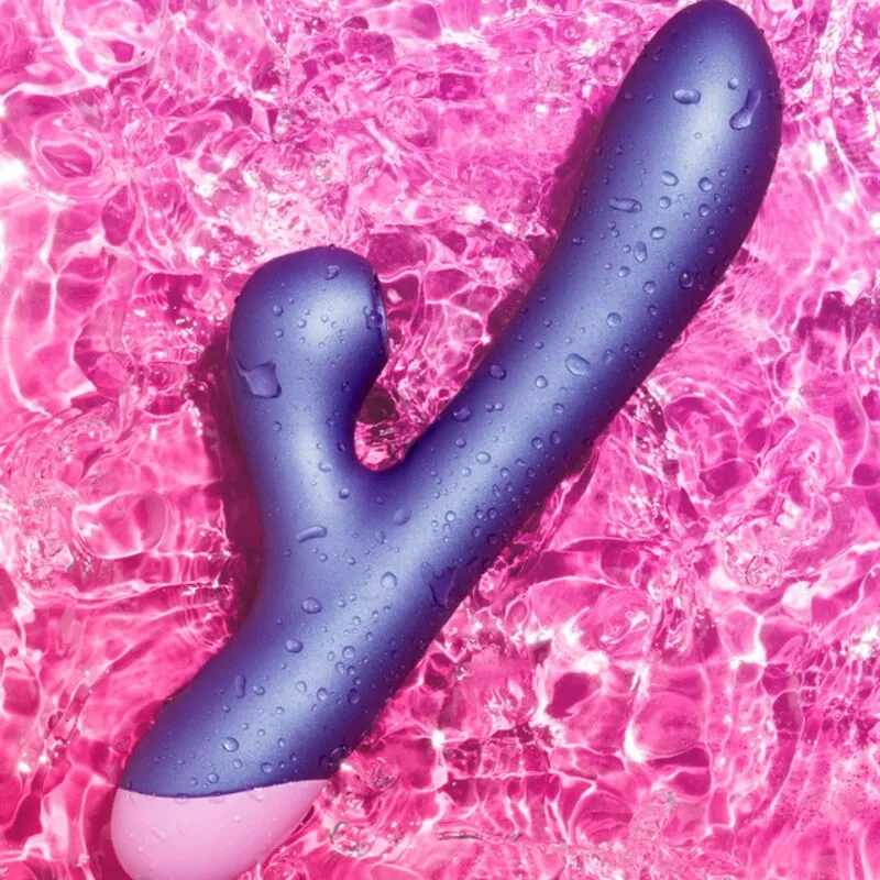 Rabbit vibrátor ROMP Pulse s tlakovou stimulací klitorisu, modrý - obrázek 2
