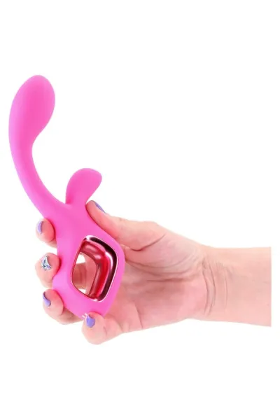 Rabbit vibrátor Pretty in Pink Velvet s dvojí stimulací, nabíjecí, růžový - obrázek 3