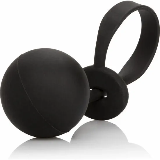Erekční kroužek se závažím CalExotics Weighted Lasso Ring, silikonový, černý - obrázek 2