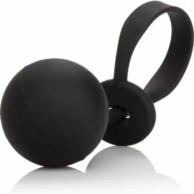Erekční kroužek se závažím CalExotics Weighted Lasso Ring, silikonový, černý - obrázek 2