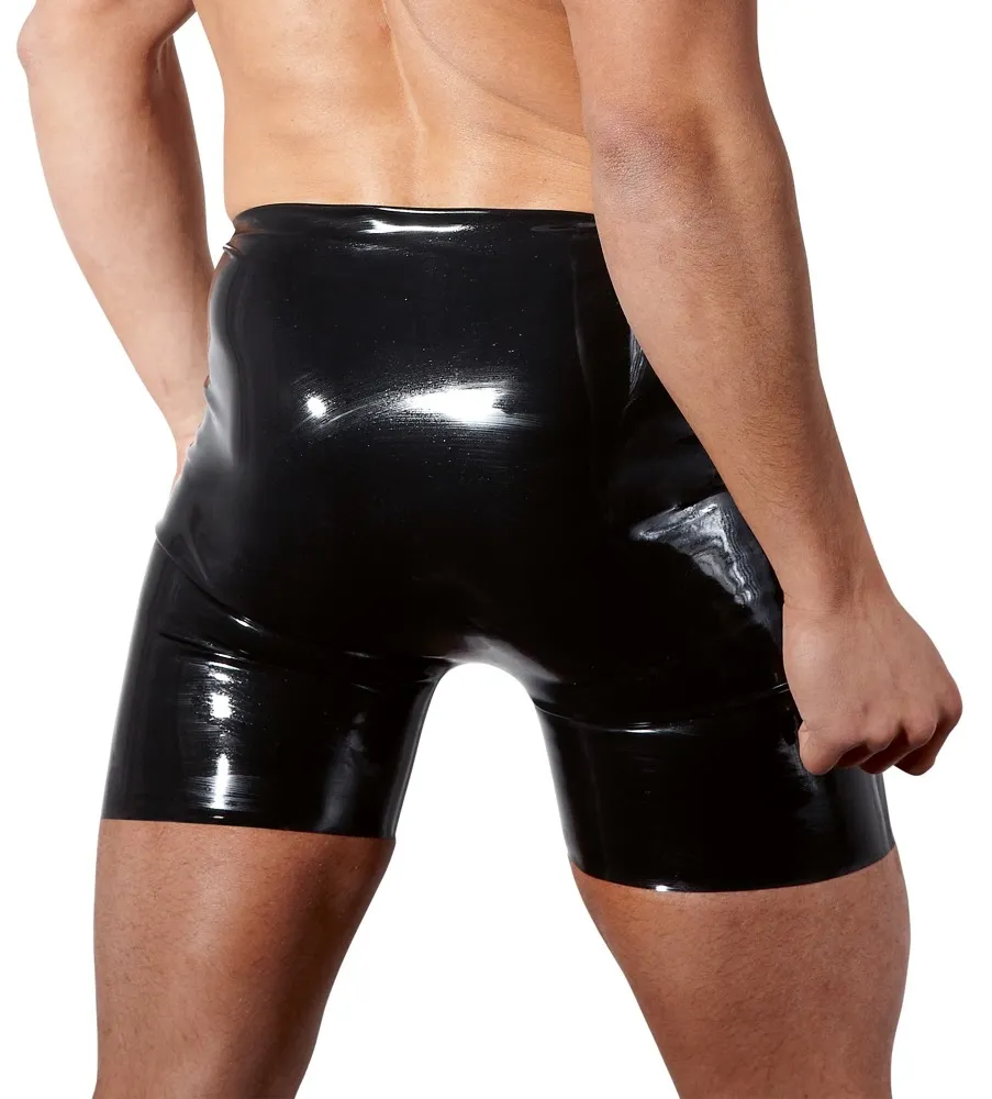 Pánské latexové boxerky LateX s otvorem vpředu, černé, S - obrázek 3