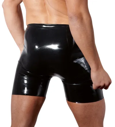 Pánské latexové boxerky LateX s otvorem vpředu, černé, S - obrázek 3
