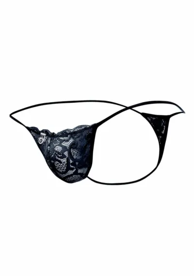 Pánská krajková tanga MOB Eroticwear Lace Thong, černá, M - obrázek 3