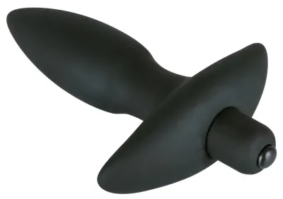 Vibrační anální kolík Black Velvets Small Plug, silikon, černý, 13 cm - obrázek 3