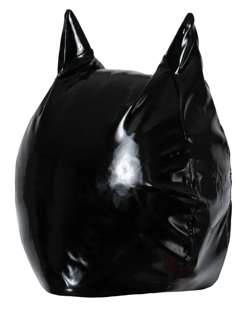 Vinylová kočičí maska Black Level s oušky, lesklá, černá, S-L - obrázek 6