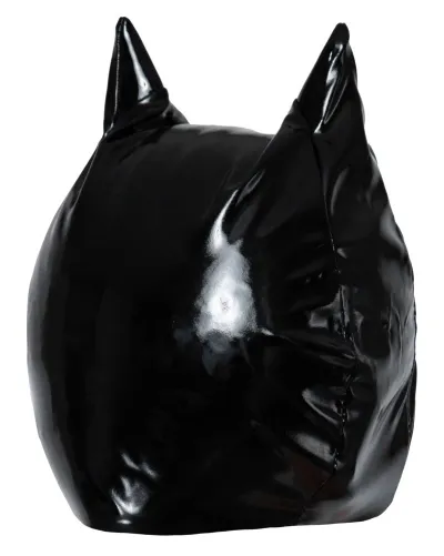 Vinylová kočičí maska Black Level s oušky, lesklá, černá, S-L - obrázek 6
