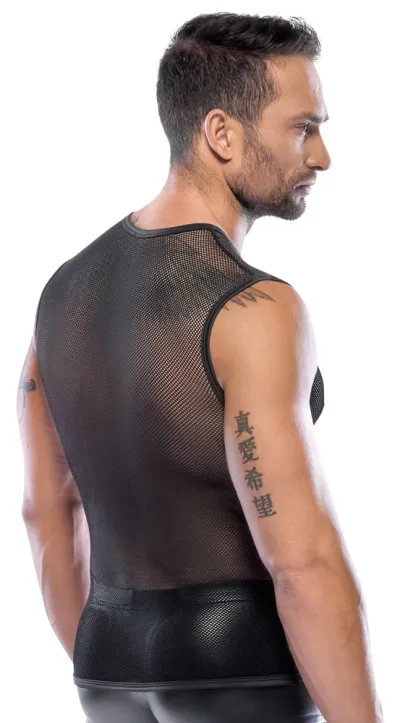 Pánské tričko Svenjoyment z hrubé síťoviny, pružný polyamid, černé, XL/2XL - obrázek 4