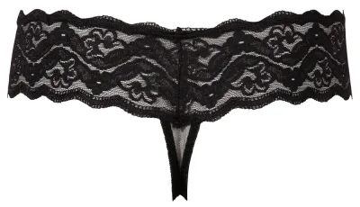 Krajková tanga s perlami Cottelli Collection, černá, M - obrázek 8