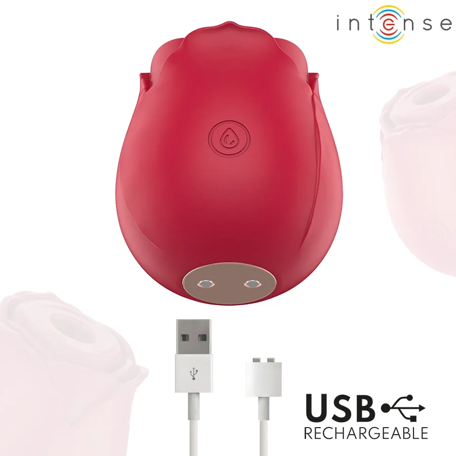 Tlakový stimulátor klitorisu ve tvaru růže INTENSE Camellia, vínový - obrázek 5