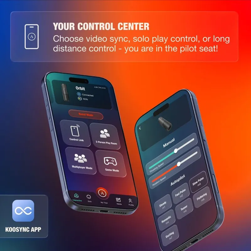 Rotační masturbátor Arcwave Orbit 360° s aplikací, černý - obrázek 4