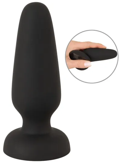 Anální kolík Black Velvets Silicone Plug S, malý, s přísavkou, černý, 10,5 cm - obrázek 2